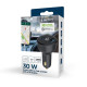 Szybka ładowarka samochodowa 2xUSB-A+C, Type-C (PD), LCD, 30W, czarna