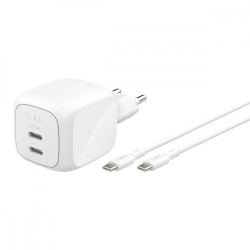 Ładowarka 50W PD PPS 2xUSB-C GaN biała