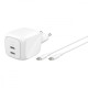 Ładowarka 50W PD PPS 2xUSB-C GaN biała