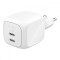 Ładowarka 50W PD PPS 2xUSB-C GaN biała