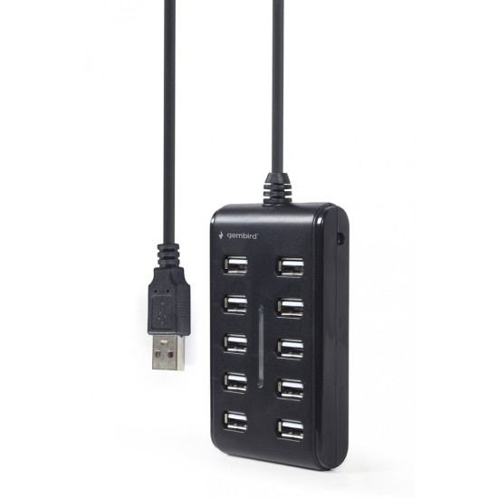 HUB USB 2.0 10-portowy czarny 