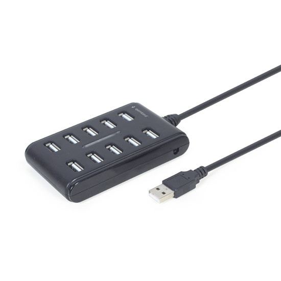 HUB USB 2.0 10-portowy czarny 