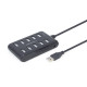 HUB USB 2.0 10-portowy czarny 