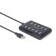 HUB USB 2.0 10-portowy czarny 