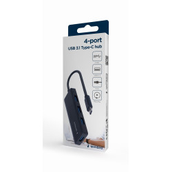 HUB 4-portowy USB 3.1 (Gen 1) typu C, czarny 