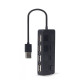 HUB USB 2.0 4-portowy z przełącznikami, czarny 