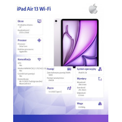 iPad Air 13 cali Wi-Fi 256GB Fioletowy