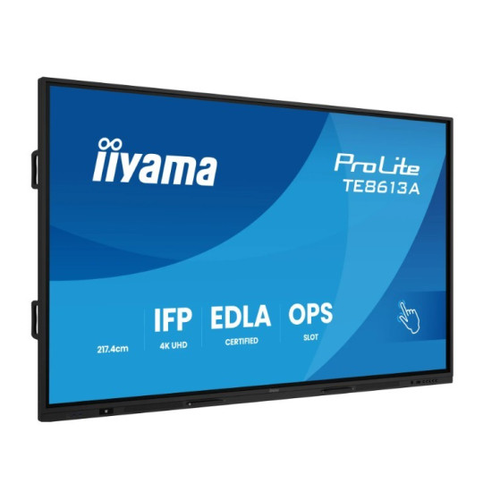 Monitor interaktywny 86 cali TE8613A-B2AG INFRARED,40pkt,IPS,4K,7H,500cd/m2, WiFi,USB, ANDROID 14, Google EDLA,2x20W, UCHWYT ŚCIENNY 
