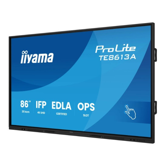 Monitor interaktywny 86 cali TE8613A-B2AG INFRARED,40pkt,IPS,4K,7H,500cd/m2, WiFi,USB, ANDROID 14, Google EDLA,2x20W, UCHWYT ŚCIENNY 