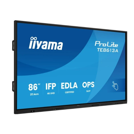 Monitor interaktywny 86 cali TE8613A-B2AG INFRARED,40pkt,IPS,4K,7H,500cd/m2, WiFi,USB, ANDROID 14, Google EDLA,2x20W, UCHWYT ŚCIENNY 