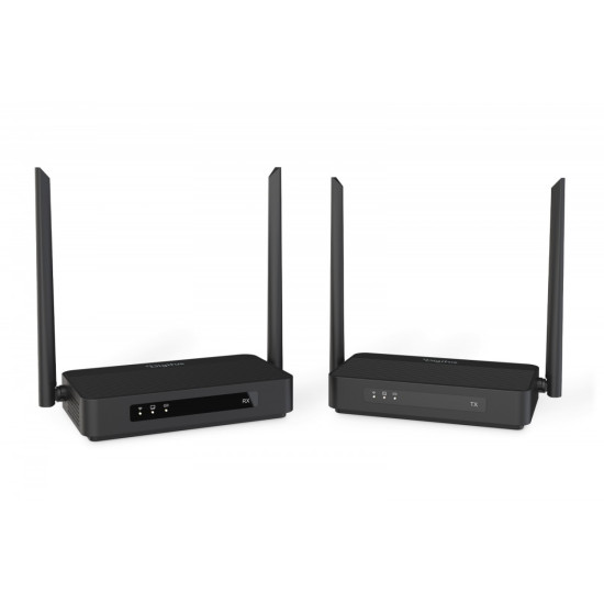 Przedłużacz / Extender HDMI bezprzewodowy z KVM do 100m | UHD 4K@60Hz | Audio | Niskie opóźnienie 16ms (Zestaw)