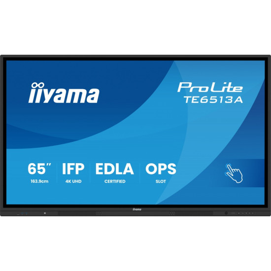 Monitor interaktywny 65 cali TE6513A-B2AG INFRARED,40pkt,IPS,4K,7H,500cd/m2, WiFi,USB, ANDROID 14, Google EDLA,2x20W, UCHWYT ŚCIENNY 