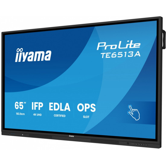 Monitor interaktywny 65 cali TE6513A-B2AG INFRARED,40pkt,IPS,4K,7H,500cd/m2, WiFi,USB, ANDROID 14, Google EDLA,2x20W, UCHWYT ŚCIENNY 