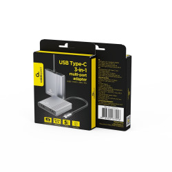 Adapter USB Type-C 3 w 1 (port USB + HDMI + PD), gwiezdna szarość 