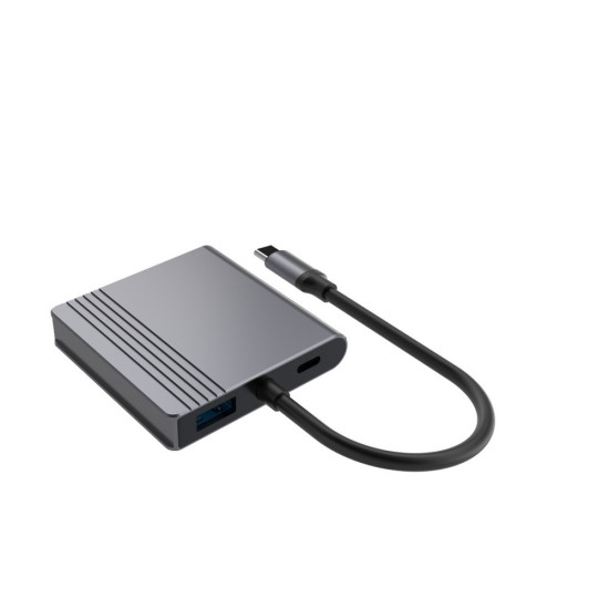 Adapter USB Type-C 3 w 1 (port USB + HDMI + PD), gwiezdna szarość 
