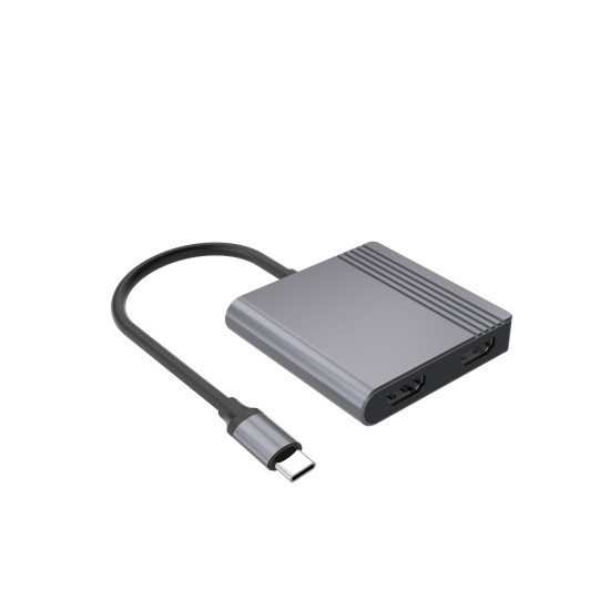 Adapter USB Type-C 3 w 1 (port USB + HDMI + PD), gwiezdna szarość 