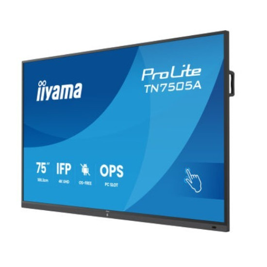 Monitor 75 cali TN7505A-B1AG IPS,4K,40pkt,500cd,nonOS,1200:1,5ms, DeepContrast-IR+, 1xVGA,2xHDMI,DP,USB-C(PD65W),2xRJ45,2x20W,PiP,PbP,UCHWYT ŚCIENN