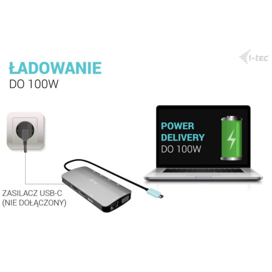 Stacja dokująca USB-C Meatl Nano 3x Display DP HDMI Power Delivery 100 W 