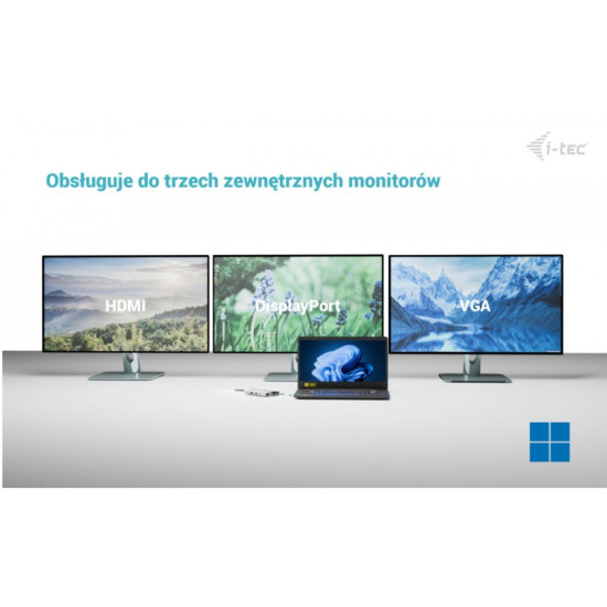 Stacja dokująca USB-C Meatl Nano 3x Display DP HDMI Power Delivery 100 W 