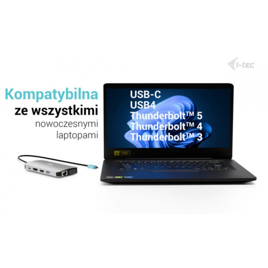 Stacja dokująca USB-C Meatl Nano 3x Display DP HDMI Power Delivery 100 W 