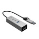 Hub metalowy USB-C/USB-A 3 2x USB-C/1x USB-A / 2.5GLAN 