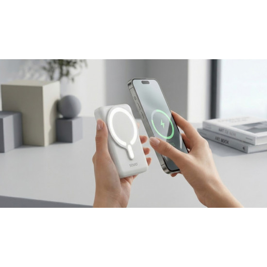 Powerbank 10000 mah magnetyczny biały BA-13