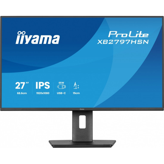 Monitor 27 cali XB2797HSN-B1 IPS,FHD,HAS150 ,350cd,1ms HDMI, DP,USB-C DOCK 65W, 4xUSB HUB, RJ45