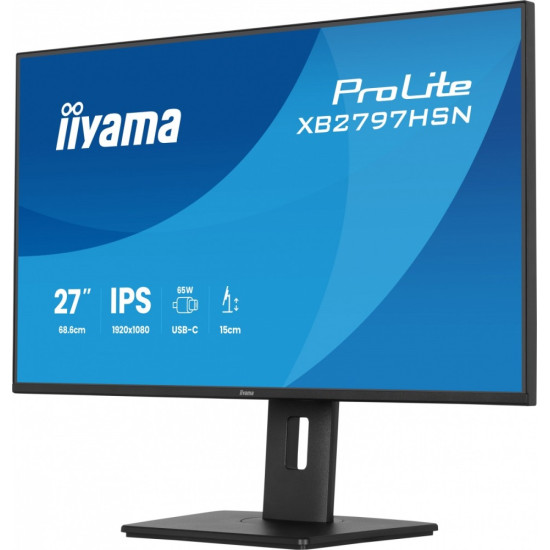 Monitor 27 cali XB2797HSN-B1 IPS,FHD,HAS150 ,350cd,1ms HDMI, DP,USB-C DOCK 65W, 4xUSB HUB, RJ45