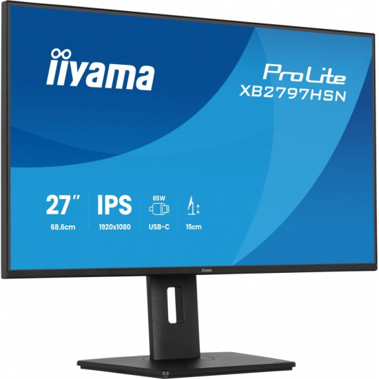 Monitor 27 cali XB2797HSN-B1 IPS,FHD,HAS150 ,350cd,1ms HDMI, DP,USB-C DOCK 65W, 4xUSB HUB, RJ45