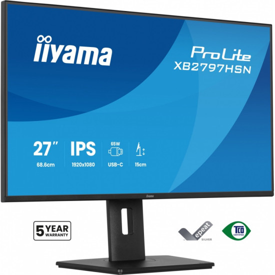 Monitor 27 cali XB2797HSN-B1 IPS,FHD,HAS150 ,350cd,1ms HDMI, DP,USB-C DOCK 65W, 4xUSB HUB, RJ45