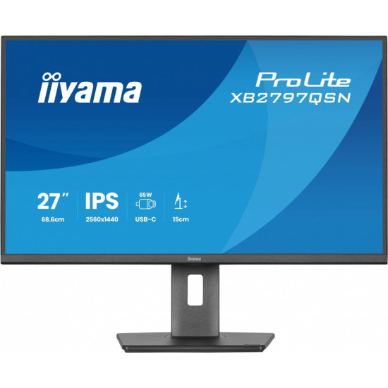 Monitor 27 cali XB2797QSN-B1 IPS/3.7 megapixel QHD, HAS150/ 350cd/1ms/HDMI/Displayport, USBC DOCK 65W, 4USB HUB, RJ45