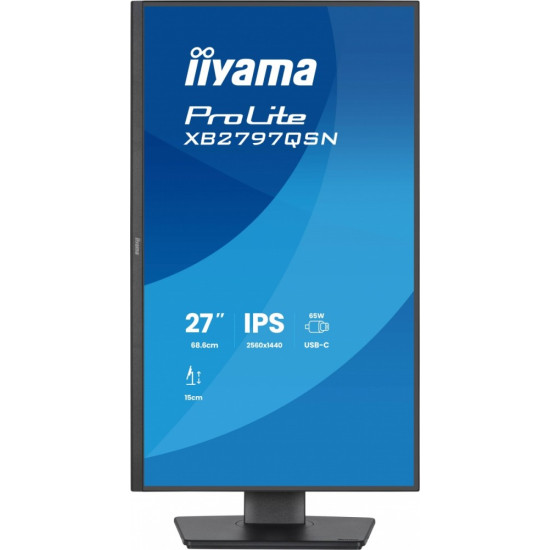 Monitor 27 cali XB2797QSN-B1 IPS/3.7 megapixel QHD, HAS150/ 350cd/1ms/HDMI/Displayport, USBC DOCK 65W, 4USB HUB, RJ45
