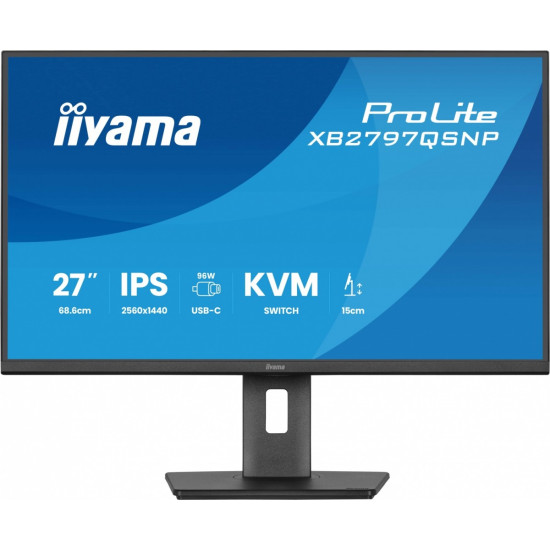 Monitor 27 cali XB2797QSNP-B1 IPS,QHD,USB-c Dock 96W,HDMI, 350cd,1ms, DP, DisplayPort x1 (Daisy Chain MST max. 2560 x1440), USB HUB x4, RJ45