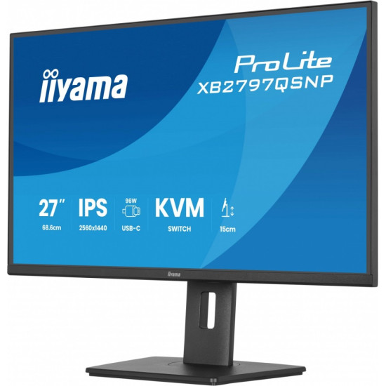 Monitor 27 cali XB2797QSNP-B1 IPS,QHD,USB-c Dock 96W,HDMI, 350cd,1ms, DP, DisplayPort x1 (Daisy Chain MST max. 2560 x1440), USB HUB x4, RJ45