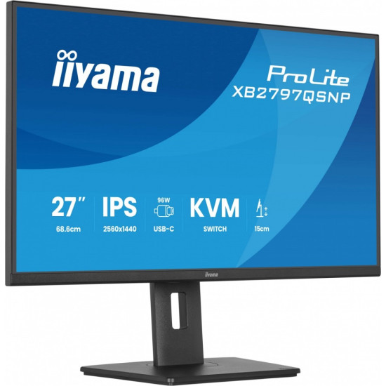 Monitor 27 cali XB2797QSNP-B1 IPS,QHD,USB-c Dock 96W,HDMI, 350cd,1ms, DP, DisplayPort x1 (Daisy Chain MST max. 2560 x1440), USB HUB x4, RJ45