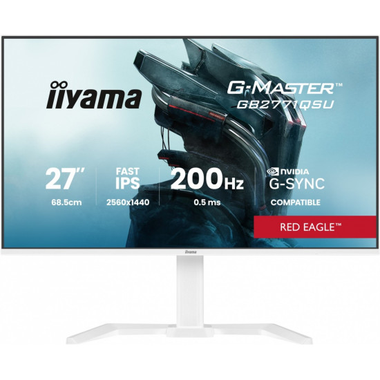 Monitor 27 cali GB2771QSU-W1 QHD,Fast IPS,200Hz,HAS (150) PIVOT, 2xUSB 3.2, 2xUSB C, 0,5ms, 2xHDMI, DP, 350cd,Adaptive G-SYNC - 2560 x 1440 @4