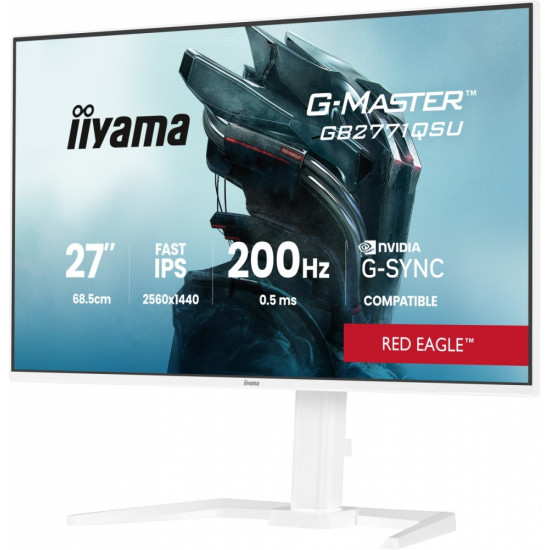 Monitor 27 cali GB2771QSU-W1 QHD,Fast IPS,200Hz,HAS (150) PIVOT, 2xUSB 3.2, 2xUSB C, 0,5ms, 2xHDMI, DP, 350cd,Adaptive G-SYNC - 2560 x 1440 @4