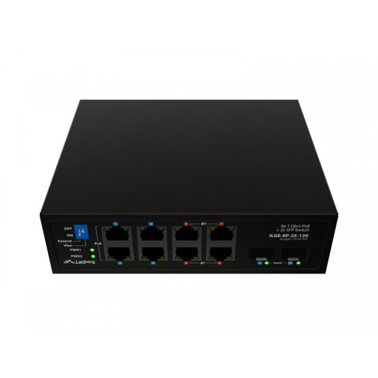 Przełącznik ILGE-8P-2S-120 Light Industrial POE 4XBT 4XAT 2XSFP DIN Gigabait Ethernet 