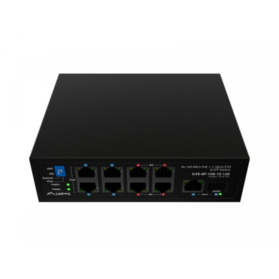 Przełącznik Light ILFE-8P-1GE-1S-120 Light Industrial POE 4XBT 4XAT SFP+ ETH DIN FAST Ethernet 