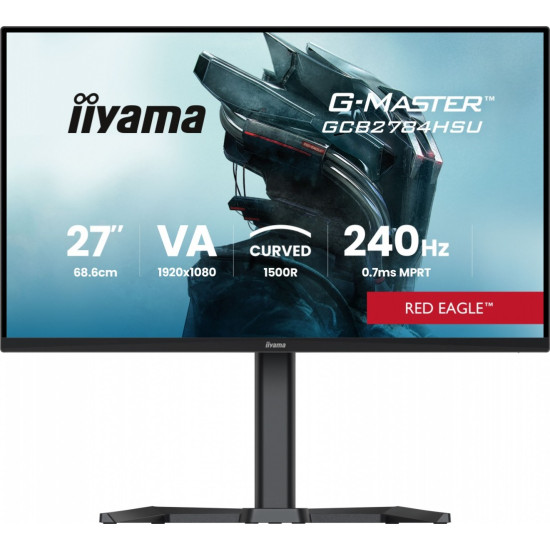 Monitor 27 cali GCB2784HSU-B1 FHD, 0.7ms, VA, 1500R, 240Hz, 2xHDMI, DP, 2xUSB, FreeSync Premium -1920x1080 (48-240Hz), HDR10, 2x2W, HAS150(PIVOT)