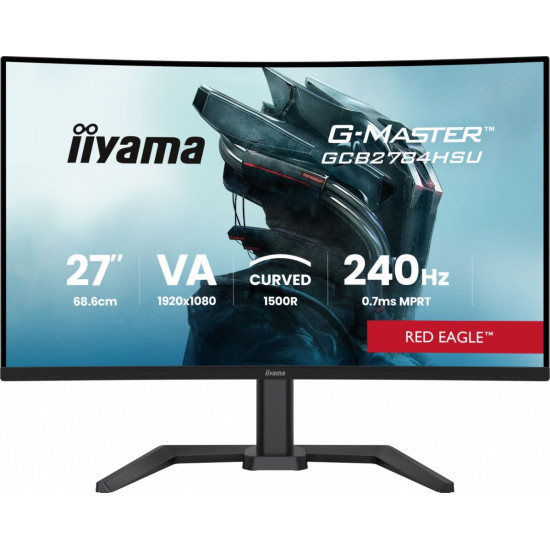 Monitor 27 cali GCB2784HSU-B1 FHD, 0.7ms, VA, 1500R, 240Hz, 2xHDMI, DP, 2xUSB, FreeSync Premium -1920x1080 (48-240Hz), HDR10, 2x2W, HAS150(PIVOT)