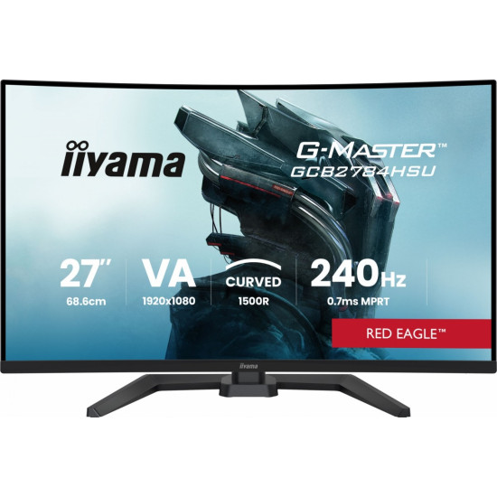 Monitor 27 cali GCB2784HSU-B1 FHD, 0.7ms, VA, 1500R, 240Hz, 2xHDMI, DP, 2xUSB, FreeSync Premium -1920x1080 (48-240Hz), HDR10, 2x2W, HAS150(PIVOT)