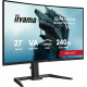 Monitor 27 cali GCB2784HSU-B1 FHD, 0.7ms, VA, 1500R, 240Hz, 2xHDMI, DP, 2xUSB, FreeSync Premium -1920x1080 (48-240Hz), HDR10, 2x2W, HAS150(PIVOT)