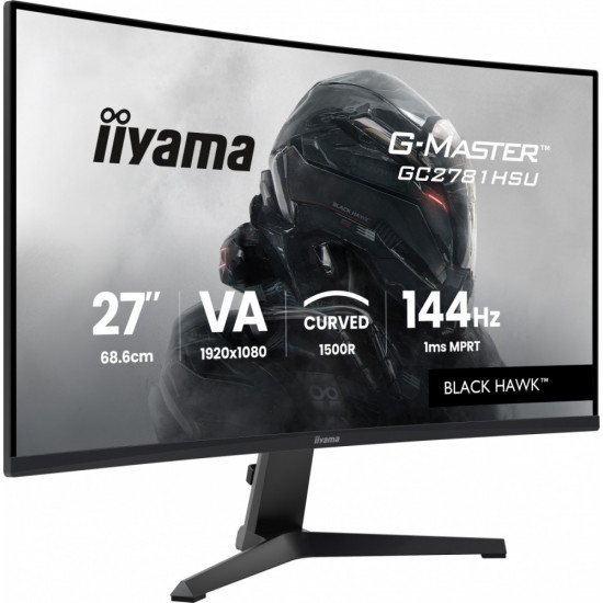 Monitor 27 cali GC2781HSU-B1 VA, FHD, 144Hz, 1ms, 2xUSB, 1500R, 350 cd, 4000:1, HDMI, DP, FreeSync -1920x1080 (48-144Hz), 2x2W