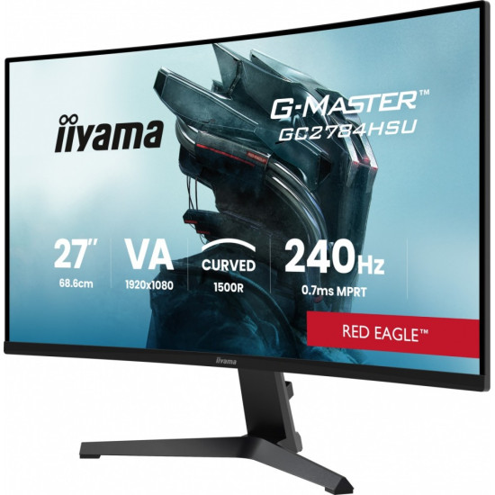 Monitor 27 cali GC2784HSU-B1 FHD, 0.7ms, VA, 1500R, 240Hz 2xHDMI, DP, 2xUSB, FreeSync Premium -1920x1080 (48-240Hz), HDR10, 2x2W