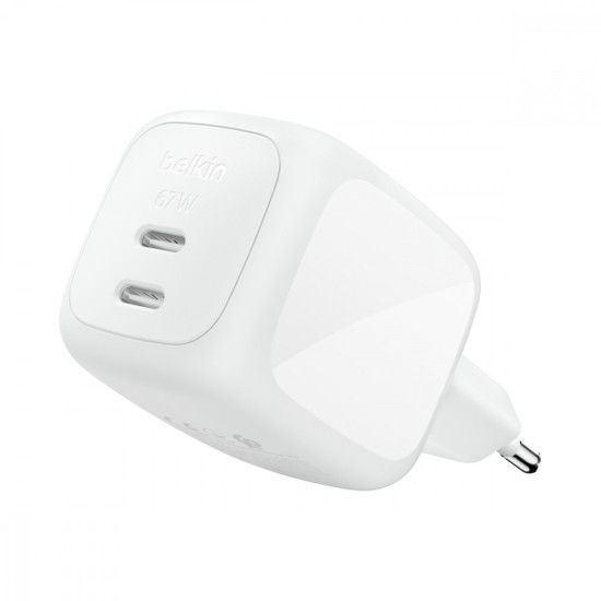 Ładowarka 67W PD PPS 2xUSB-C biała 
