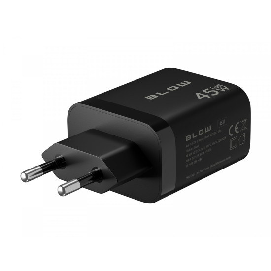 Ładowarka sieciowa gniazdo USB + USB-C PD 45W + kabel