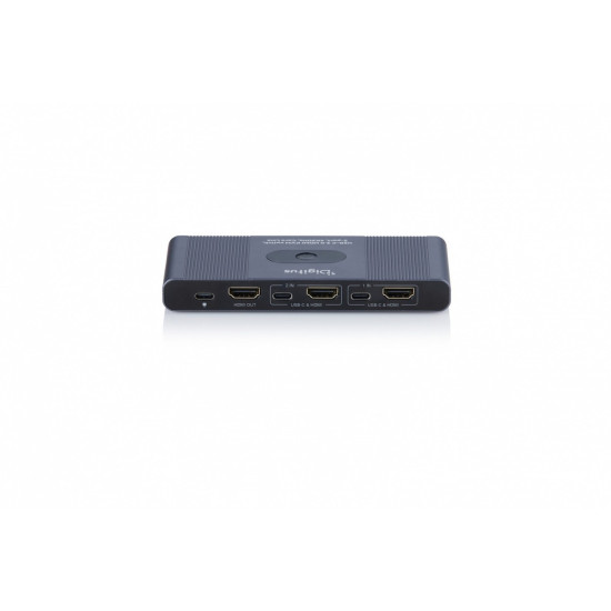 Przełącznik / Switch KVM HDMI 2x1 | UHD 4K@60Hz | 3x USB-A 3.1 Gen1 | 1x USB-C USB 3.1 Gen1 | Audio | Core Line 