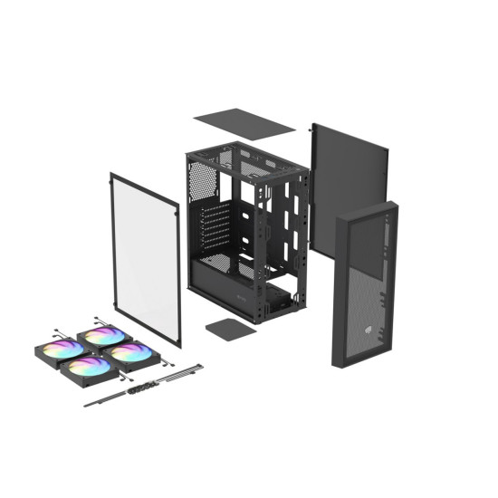 Obudowa Shobo SH8F ARGB Midi tower z oknem czarna 