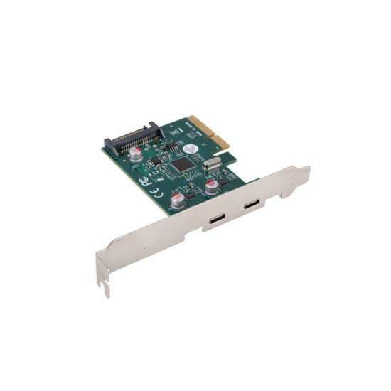 Karta sieciowa PCI EXPRESS X1 -> 2X USB-C 3.2 GEN 2X1 led low profile